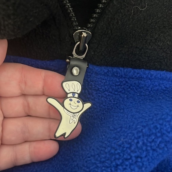 VTG 1999 Pillsbury Doughboy Fleece Pullover 1/4 Zip Jacket with pockets Medium - Picture 5 of 14